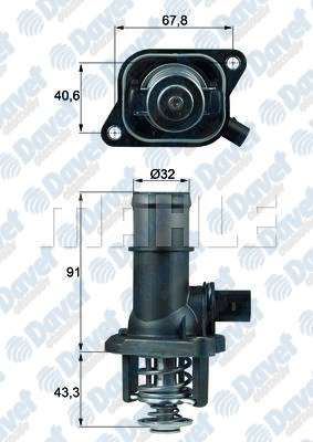 MAHLE TI16105 Termostat Komple (105c) A3 Bora Golf Iv Polo Octavia Cordoba Ibiza Iii 1.6